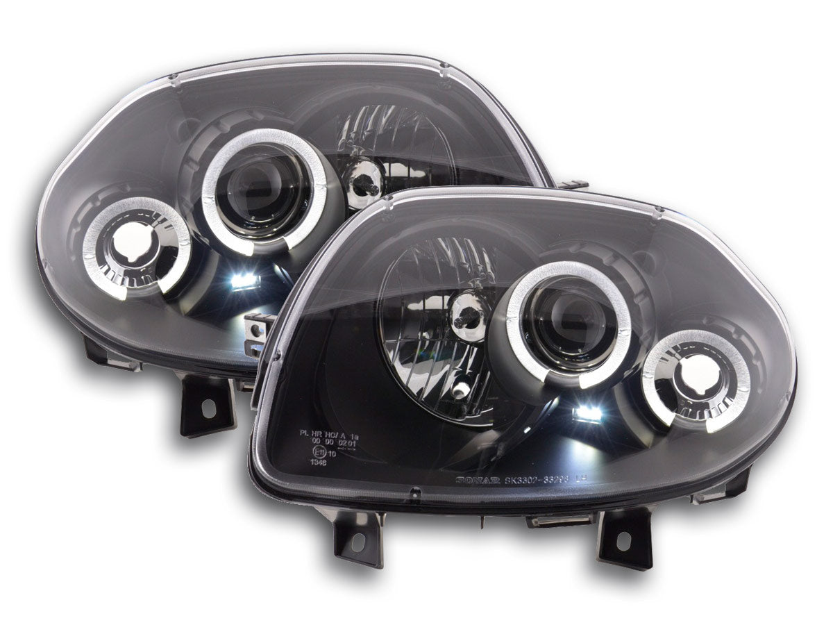 Scheinwerfer Set Renault Clio Typ B 98-01 schwarz Scheinwerfer Set Renault Clio Typ B 98-01 schwarz